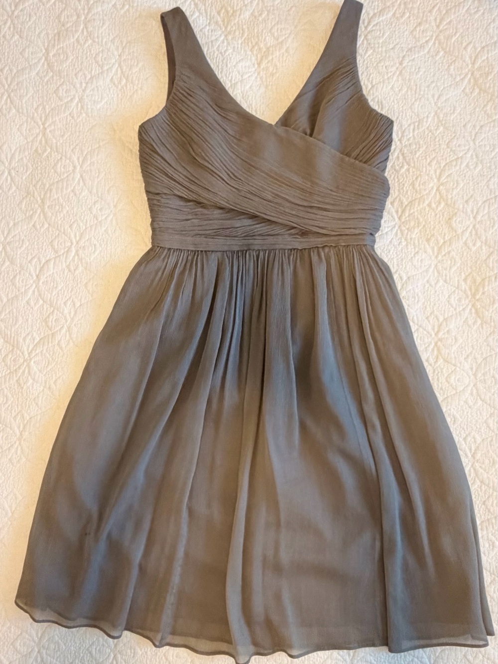 J. Crew Gray Sleeveless V-Neck Midi Dress